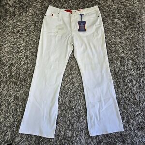 NYDJ Tummy Tuck White Bootcut Jeans Womens 18 New Made in USA Stretch Denim